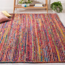 Load image into Gallery viewer, Braided Natural Jute & Multi Cotton Collection Classic Hand Woven Area Rug