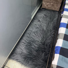 Load image into Gallery viewer, Grey Bedside Faux Fur Runner, Luxury Fluffy Runner - 60x150 Cm