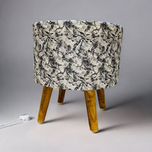 Load image into Gallery viewer, Bohemian Home Round Utility Padded Stool/ Ottoman Natural Finish - 4 Leg, Black Textured