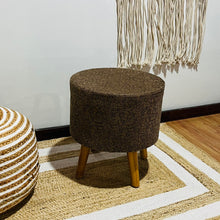Load image into Gallery viewer, Bohemian Home Round Utility Padded Stool/ Ottoman Natural Finish - 4 Leg, Oliva Textured