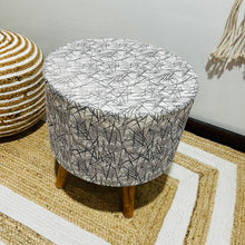 Load image into Gallery viewer, Bohemian Home Round Utility Padded Stool/ Ottoman Natural Finish - 4 Leg, Gray Textured