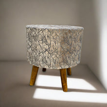 Load image into Gallery viewer, Bohemian Home Round Utility Padded Stool/ Ottoman Natural Finish - 4 Leg, Gray Textured