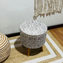 Load image into Gallery viewer, Bohemian Home Round Utility Padded Stool/ Ottoman Natural Finish - 4 Leg, Gray Textured