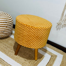 Load image into Gallery viewer, Bohemian Home Round Utility Padded Stool/ Ottoman Natural Finish - 4 Leg, Golden Textured