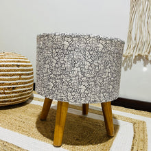 Load image into Gallery viewer, Bohemian Home Round Utility Padded Stool/ Ottoman Natural Finish - 4 Leg, Texture Black