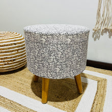 Load image into Gallery viewer, Bohemian Home Round Utility Padded Stool/ Ottoman Natural Finish - 4 Leg, Texture Black