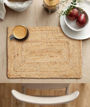 Load image into Gallery viewer, Beige Natural Jute Hand Braided Table Mat - 13” x 19 " inch