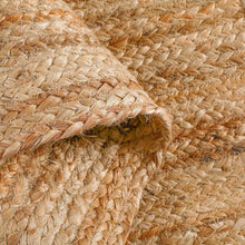 Load image into Gallery viewer, Beige Natural Jute Hand Braided Table Mat - 13” x 19 " inch