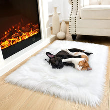 Load image into Gallery viewer, White Faux Fur Mat, Luxury Fluffy Area Rug - 2x3 feet