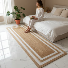 Load image into Gallery viewer, Braided Jute Collection Classic Hand Woven White Twice Area Rug
