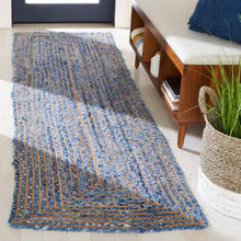 Load image into Gallery viewer, Braided Natural Jute & Denim Bedside Runner