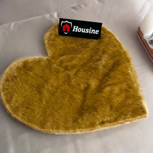 Load image into Gallery viewer, Golden Small Fur Heart Faux Fur Rug, Luxury Fluffy Area Rug - 80x80 cm