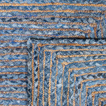 Load image into Gallery viewer, Braided Natural Jute & Denim Bedside Runner