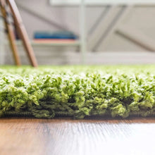Load image into Gallery viewer, Premium Grass Green Microfiber Shaggy Carpet – Ultra-Soft Plush Area Rug for Living Room & Bedroom
