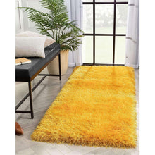 Load image into Gallery viewer, Soft Yellow Microfiber Shaggy Area Rug & Floor Door Mat (Anti-Skid, Plush Finish)