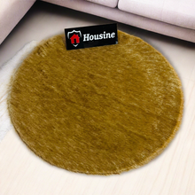 Load image into Gallery viewer, Golden Small Fur Round Faux Fur Rug, Luxury Fluffy Area Rug - 80x80 cm