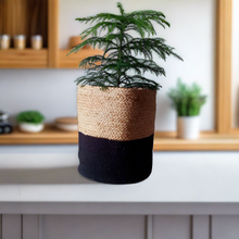 Load image into Gallery viewer, Jute & Black - Planter Pots/Storage Basket