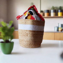 Load image into Gallery viewer, Jute & White - Planter Pots/Storage Basket
