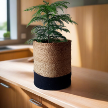 Load image into Gallery viewer, Black & Jute - Planter Pots/Storage Basket