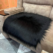 Load image into Gallery viewer, Black Faux Fur Mat, Luxury Fluffy Area Rug - 2x2 feet