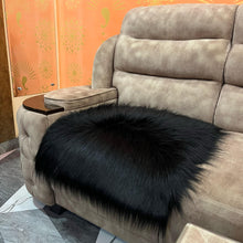 Load image into Gallery viewer, Black Faux Fur Mat, Luxury Fluffy Area Rug - 2x2 feet