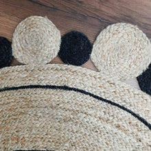 Load image into Gallery viewer, Black/Cotton Round Floor Baho Hand-Woven Area Rug/Carpet/Mat