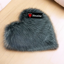 Load image into Gallery viewer, Grey Heart Faux Fur Rug, Luxury Fluffy Area Rug - 80x80 cm