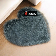 Load image into Gallery viewer, Grey Heart Faux Fur Rug, Luxury Fluffy Area Rug - 80x80 cm