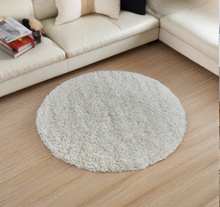 Load image into Gallery viewer, Cream Plain  - Premium Round Shaggy Rug