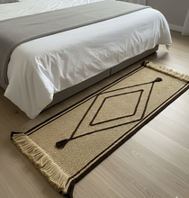 Load image into Gallery viewer, Luxurious Microfiber Braided Runner Beige with Black (2 Feet x 5 Feet)