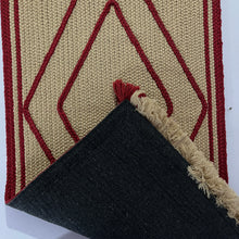 Load image into Gallery viewer, Luxurious Microfiber Braided Runner Beige with Red - 2 Feet x 5 Feet