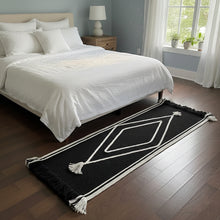 Load image into Gallery viewer, Luxurious Microfiber Braided Runner Black with white - 2 Feet x 5 Feet