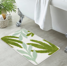 Load image into Gallery viewer, Super Soft Anti Skid (40x60 cm) Microfiber Mat for Bathroom/Bedroom/Kitchen - Green Leaf