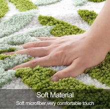Load image into Gallery viewer, Super Soft Anti Skid (40x60 cm) Microfiber Mat for Bathroom/Bedroom/Kitchen - Green Leaf