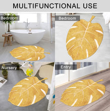 Load image into Gallery viewer, Super Soft Anti Skid (40x60 cm) Microfiber Mat for Bathroom/Bedroom/Kitchen - Leaf Golden