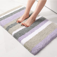 Load image into Gallery viewer, Super Soft Anti Skid (40x60 cm) Microfiber Mat for Bathroom/Bedroom/Kitchen - Purple Multi