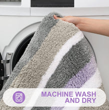 Load image into Gallery viewer, Super Soft Anti Skid (40x60 cm) Microfiber Mat for Bathroom/Bedroom/Kitchen - Purple Multi