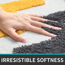 Load image into Gallery viewer, Super Soft Anti Skid (40x60 cm) Microfiber Mat for Bathroom/Bedroom/Kitchen - Yellow Zigzag