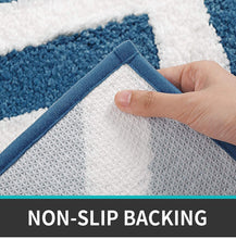 Load image into Gallery viewer, Super Soft Anti Skid (40x60 cm) Microfiber Mat for Bathroom/Bedroom/Kitchen - Blue Cross