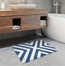 Load image into Gallery viewer, Super Soft Anti Skid (40x60 cm) Microfiber Mat for Bathroom/Bedroom/Kitchen - Blue Cross