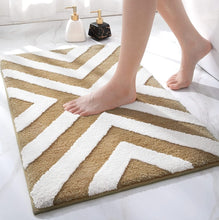 Load image into Gallery viewer, Super Soft Anti Skid (40x60 cm) Microfiber Mat for Bathroom/Bedroom/Kitchen - Beige Cross