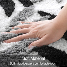 Load image into Gallery viewer, Super Soft Anti Skid (40x60 cm) Microfiber Mat for Bathroom/Bedroom/Kitchen - Black Leaf