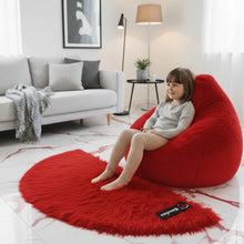 Load image into Gallery viewer, D Shape Bedside Faux Fur Runner, Luxury Fluffy Runner - 60x150 Cm - Red