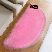 Load image into Gallery viewer, D Shape Bedside Faux Fur Runner, Luxury Fluffy Runner - 60x150 Cm - Pink