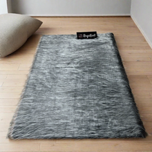 Load image into Gallery viewer, Gray Multi Faux Fur Rug, Luxury Fluffy Rugs