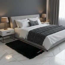 Load image into Gallery viewer, Black Bedside Faux Fur Runner, Luxury Fluffy Runner - 60x150 Cm