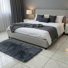 Load image into Gallery viewer, Grey Bedside Faux Fur Runner, Luxury Fluffy Runner - 60x150 Cm
