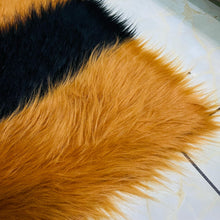 Load image into Gallery viewer, Black & Golden Bedside Faux Fur Runner, Luxury Fluffy Runner