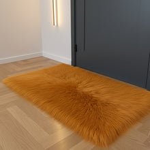 Load image into Gallery viewer, Golden Faux Fur Mat, Luxury Fluffy Area Rug - 2x3 feet