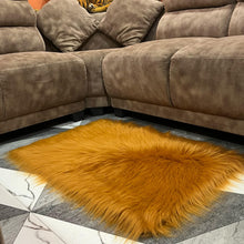 Load image into Gallery viewer, Golden Faux Fur Mat, Luxury Fluffy Area Rug - 2x3 feet